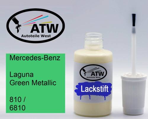 Mercedes-Benz, Laguna Green Metallic, 810 / 6810: 20ml Lackstift, von ATW Autoteile West.